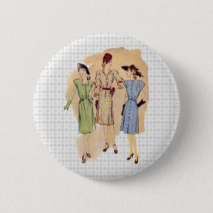 Macaron Rond 5 Cm Mode vintage des années 1940