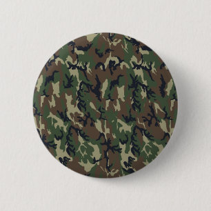 Macaron Rond 5 Cm Modèle Arrière - plan de Woodland Camouflage