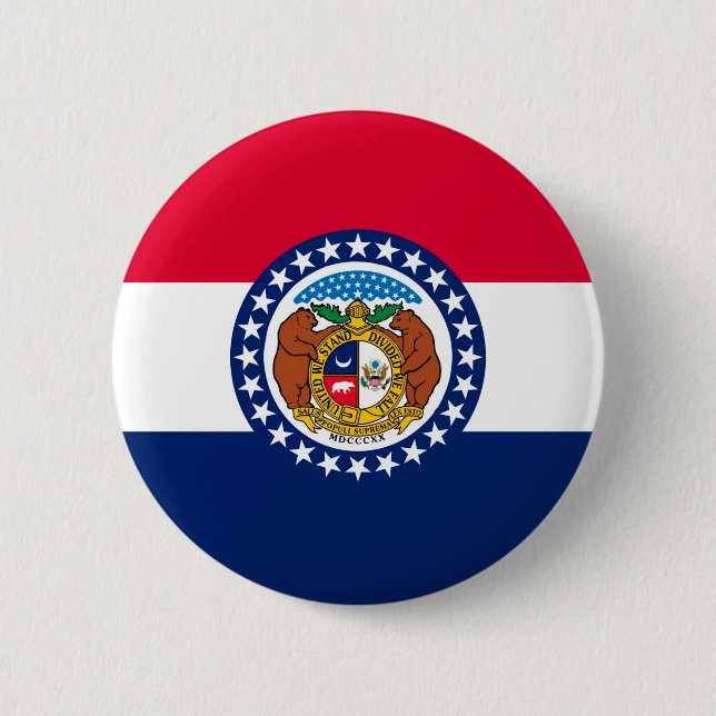 Macaron Rond 5 Cm Modèle de drapeau d'État du Missouri (Devant)