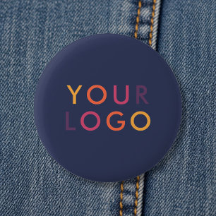 Macaron Rond 5 Cm Modèle de marque commerciale Logo Business Bleu ma