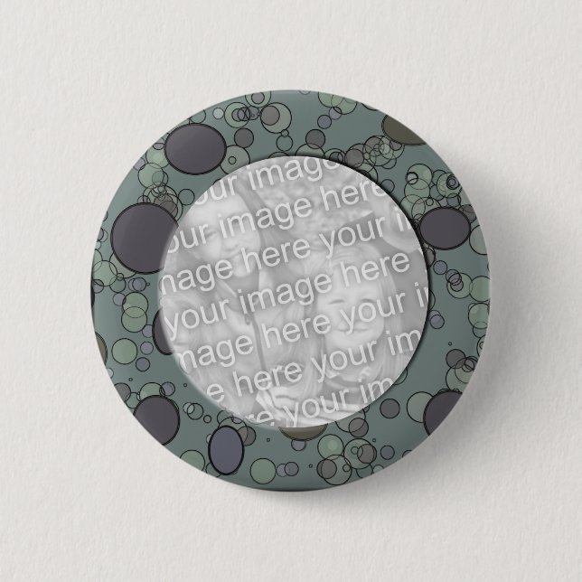 Macaron Rond 5 Cm modèle gris de cadre de cercle (Devant)