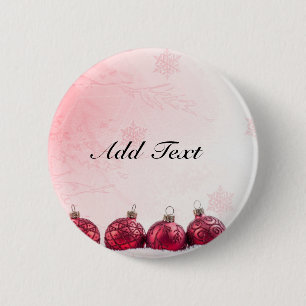 Macaron Rond 5 Cm Modèle Red Christmas Baubles