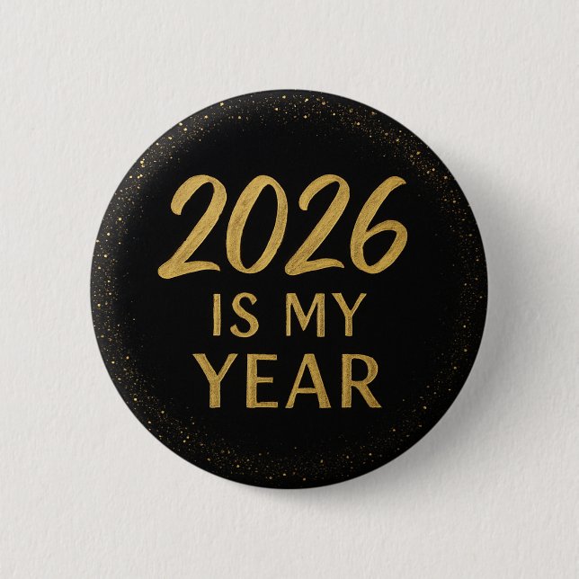Macaron Rond 5 Cm Modern Elegant 2026 is my Year  (Devant)
