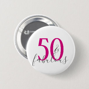Macaron Rond 5 Cm Moderne 50 et fabuleux bouton de fête d'anniversai