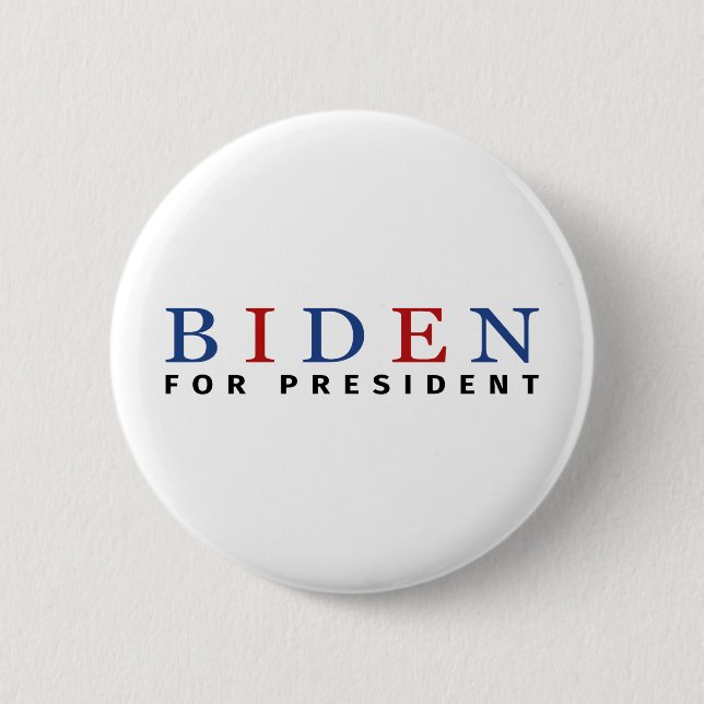Macaron Rond 5 Cm Moderne bleu rouge Joe Biden Président (Devant)