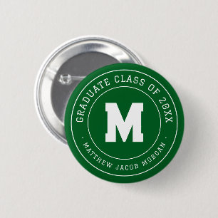 Macaron Rond 5 Cm Moderne Monogramme Diplômé Promotion 20XX Personna