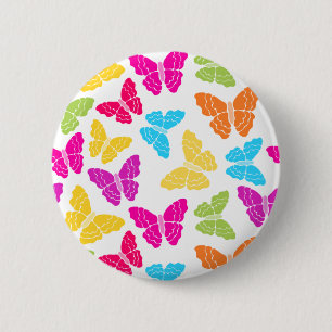 Macaron Rond 5 Cm Moderne Vibrant Arc-en-ciel Butterfly mûre Motif