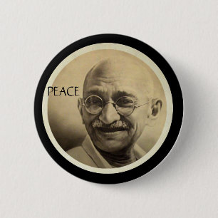 Macaron Rond 5 Cm Mohandas Gandhi