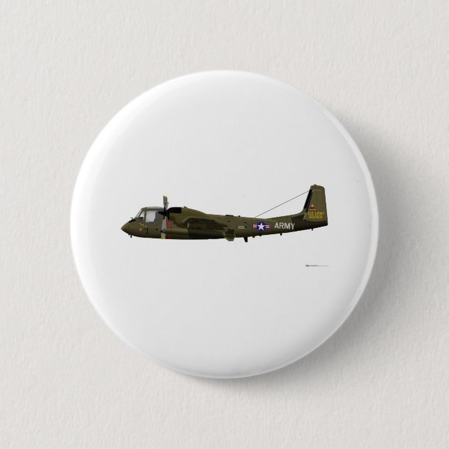 Macaron Rond 5 Cm Mohawk de Grumman OV-1 (Devant)