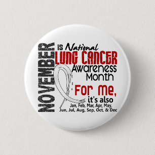 Macaron Rond 5 Cm Mois de conscience de cancer de poumon tous les