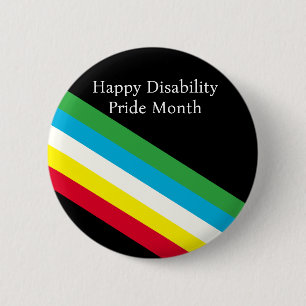 Macaron Rond 5 Cm Mois de la fierté du handicap heureux