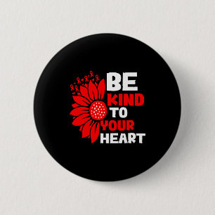 Macaron Rond 5 Cm Mois de la sensibilisation à la maladie cardiaque