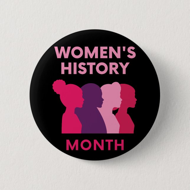 Macaron Rond 5 Cm Mois de l'histoire des femmes (Devant)