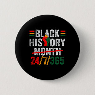 Macaron Rond 5 Cm Mois de l'histoire des Noirs 24 7 365 Fistes Afric
