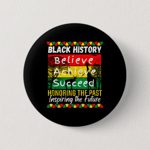 Macaron Rond 5 Cm Mois de l'histoire des Noirs Croire Réussir Réussi