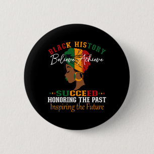 Macaron Rond 5 Cm Mois de l'histoire des Noirs Croire Réussir Réussi