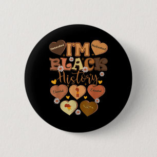 Macaron Rond 5 Cm Mois de l'histoire des Noirs instruite et mélané