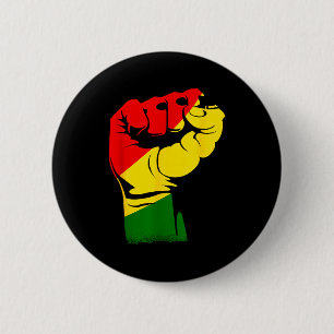 Macaron Rond 5 Cm Mois de l'histoire des Noirs Poing puissant Afriqu