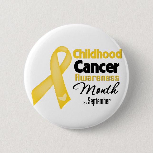 Macaron Rond 5 Cm Mois de sensibilisation au cancer chez l'enfant (Devant)