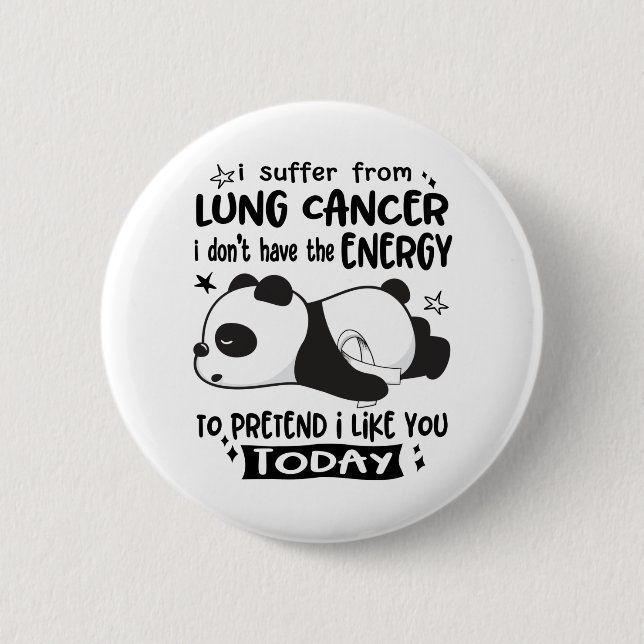 Macaron Rond 5 Cm Mois de sensibilisation au cancer du poumon Cadeau (Devant)