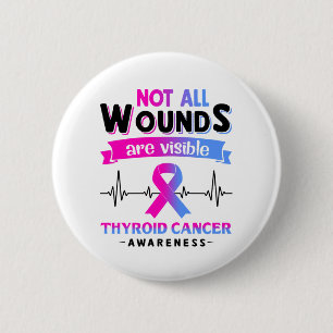 Macaron Rond 5 Cm Mois de sensibilisation au cancer du thyroïde Cad