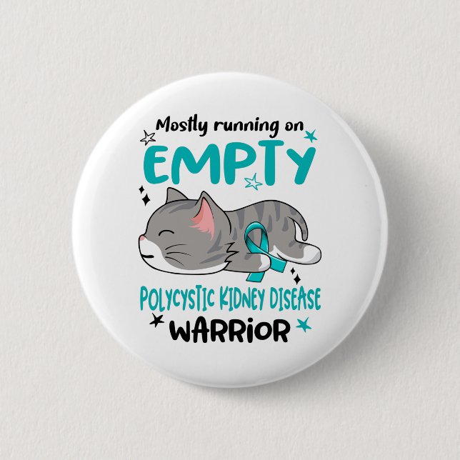 Macaron Rond 5 Cm Mois de sensibilisation aux maladies du rein polyk (Devant)