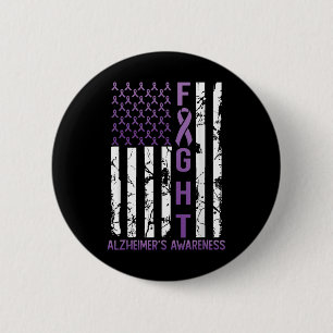 Macaron Rond 5 Cm Mois de sensibilisation Heimers Jour Usa Drapeau R