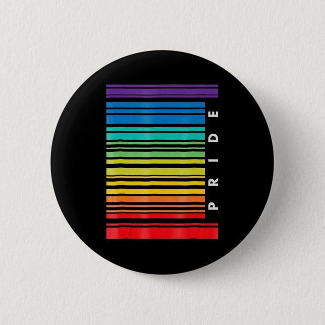 Macaron Rond 5 Cm Mois de sensibilisation LGBT Code barre Pride Pans (Devant)