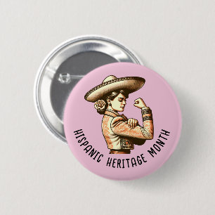 Macaron Rond 5 Cm Mois du patrimoine hispanique