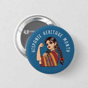 Macaron Rond 5 Cm Mois du patrimoine hispanique Sarape