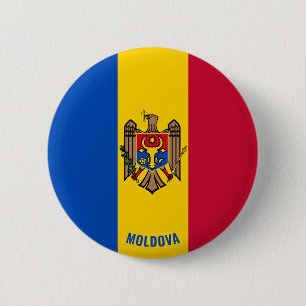 Macaron Rond 5 Cm Moldavie Drapeau mignon Patriotique