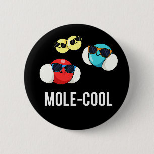 Macaron Rond 5 Cm Mole-Cool Funny Molecule Pun Dark BG