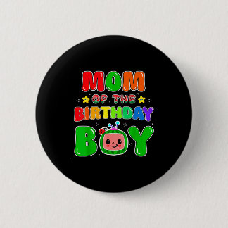 Macaron Rond 5 Cm Mom Of The Birthday Boy Funny Melon Family Party M