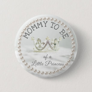Macaron Rond 5 Cm Mom to be Baby Shower Button Princess Themed