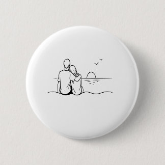 Macaron Rond 5 Cm Moment de coucher de soleil minimaliste en ligne a