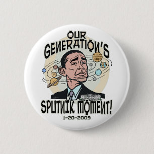 Macaron Rond 5 Cm Moment drôle d'Obama Spoutnik