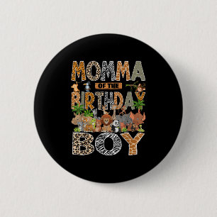 Macaron Rond 5 Cm Momma De L'Anniversaire Garçon Safari Zoo Jungle A