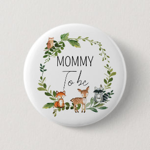 Macaron Rond 5 Cm Mommy to be - Bouton baby shower en bois