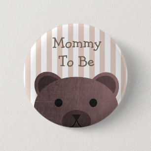 Macaron Rond 5 Cm Mommy To Be Button Bear Woodlands Thème