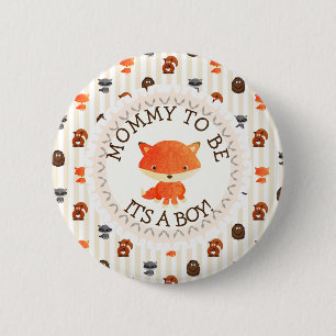 Macaron Rond 5 Cm Mommy To Be Button Woodlands Thème