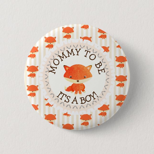 Macaron Rond 5 Cm Mommy To Be Button Woodlands Thème (Devant)