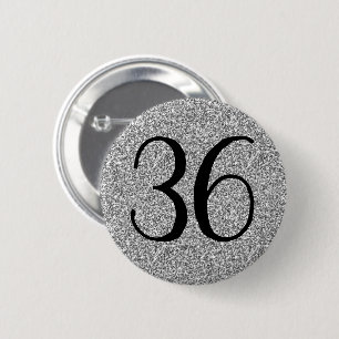 Macaron Rond 5 Cm Mon Anniversaire Parties scintillant Argent Classi