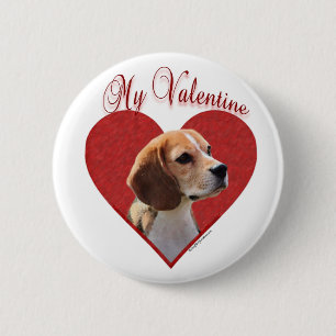 Macaron Rond 5 Cm Mon Beagle Valentine