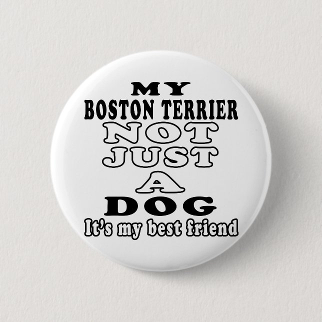 Macaron Rond 5 Cm Mon Boston Terrier pas simplement un chien (Devant)