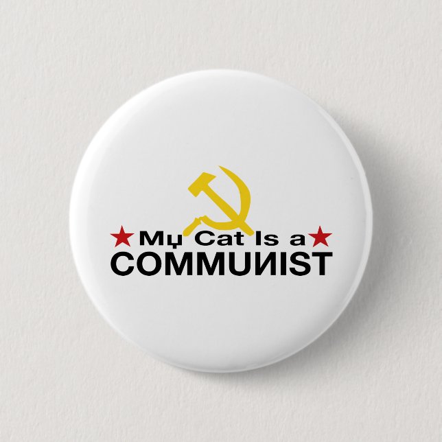 Macaron Rond 5 Cm Mon chat est un COMMUNISTE (Devant)