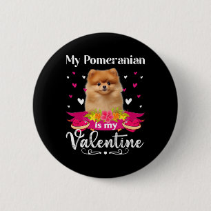 Macaron Rond 5 Cm Mon chien Pomeranian est mon amant de la Saint-Val