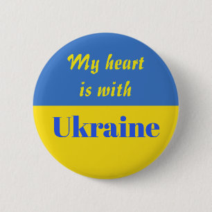 Macaron Rond 5 Cm Mon coeur est avec l'Ukraine