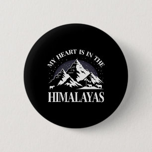 Macaron Rond 5 Cm Mon cœur est dans l'Himalaya Souvenir de la montag