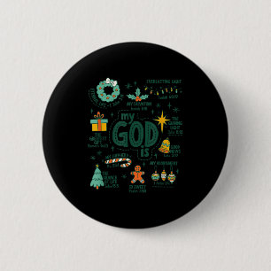 Macaron Rond 5 Cm Mon Dieu est Noël Jésus est la raison Foi Chri