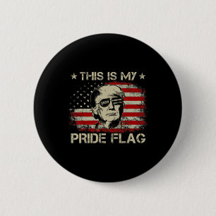 Macaron Rond 5 Cm Mon Drapeau De Fierté Trump 2024 Drapeau Américain